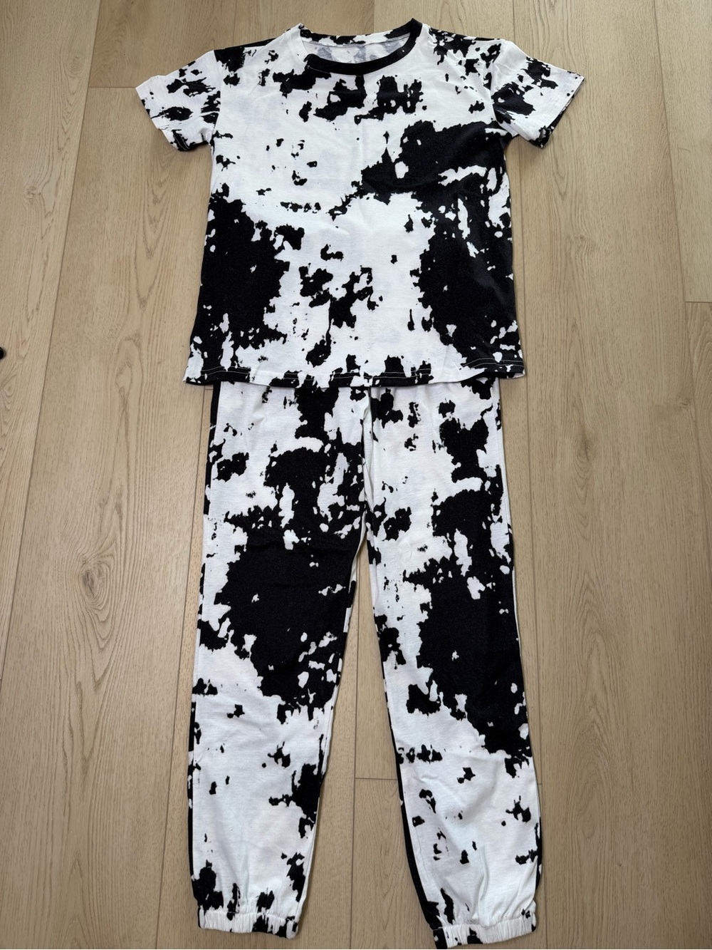 Acid Print 2 Piece Lounge Set - Black & White Size S